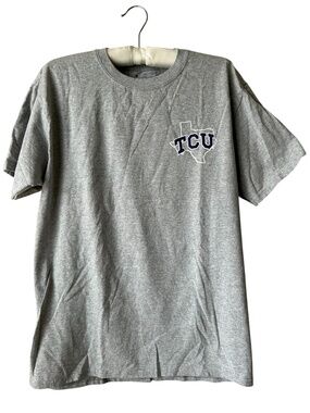 TCU T-shirt Gray Purple White Horned Frogs University Collegiate Spirit Medium